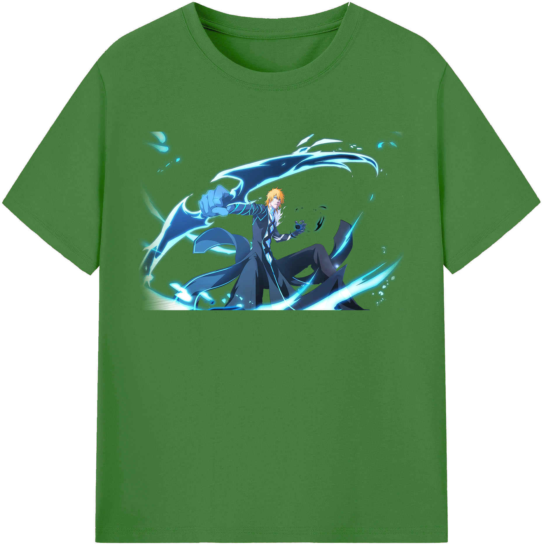 （画像用） ブリーチ 黒崎一護（くろさき いちご）BLEACH Kurosaki Ichigo レディースカジュアルプリントTシャツ（綿100％）